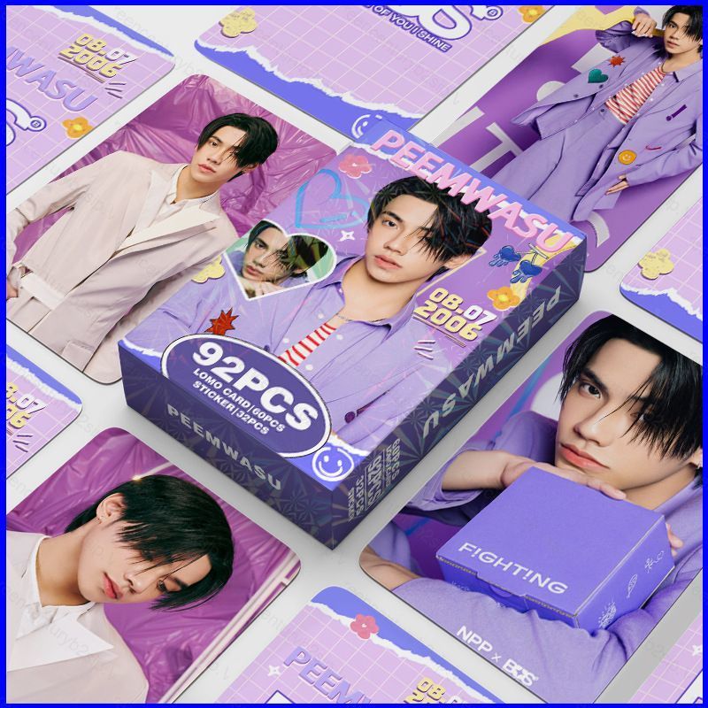 G2P 92 ชิ้น/เซ็ต BUS สดสติกเกอร์การ์ดรูปถ่าย PEEMWASU การ์ด LOMO สองด้าน P2G