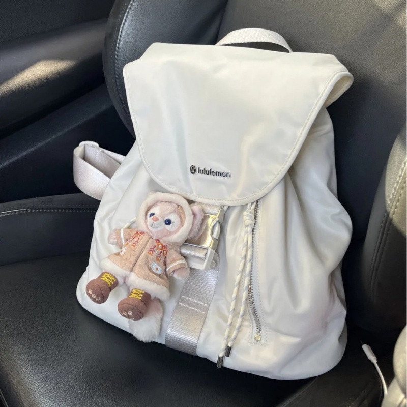 Lulu Drawstring Bucket Backpack 10L All-Match Daily Commuter Backpack ความจุขนาดใหญ่ Simple Fashion 