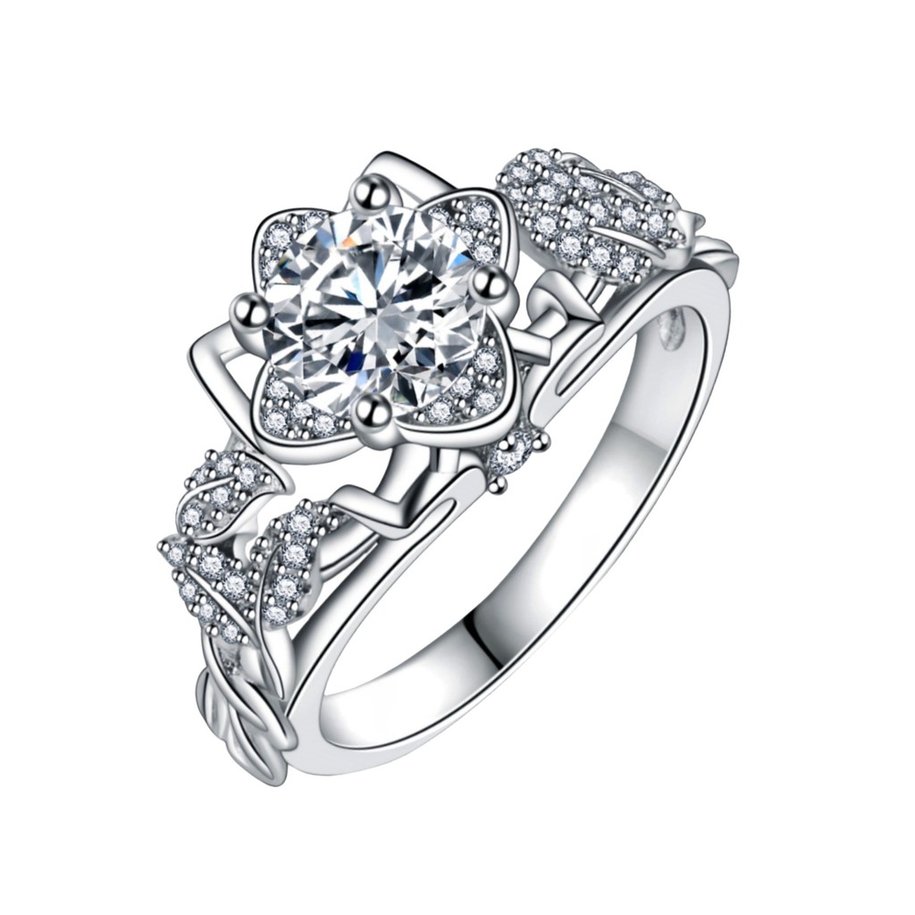 แหวนเงินสเตอร์ลิงค์ 925 ออกแบบลายต้นไม้และดอกไม้ อัญเชิญความหมายของชีวิต