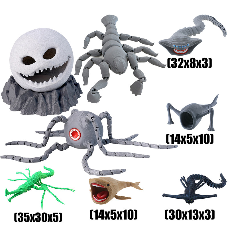 3D การพิมพ์ของเล่น Action Figure Sea Monster Ningen Bloop El Gran Maja Sea Eater Ghost Leviathan ของขวัญสําหรับเด็ก Movable Figure ของเล่นสะสม