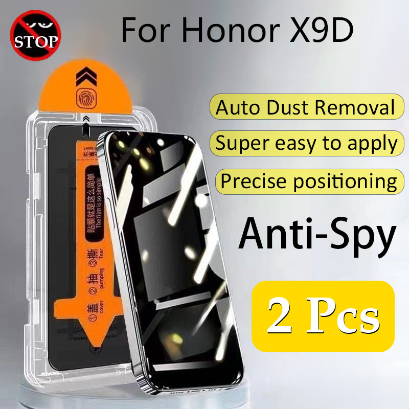2 ชิ้นสําหรับ Honor X9D Anti-Spy ฟิล์ม ฟิล์มกระจก ฟิล์มความเป็นส่วนตัวคลิกเดียวโทรศัพท์กระจกนิรภัยป้องกันหน้าจอป้องกันหน้าจอยามเหมาะสําหรับผู้เริ่มต้น
