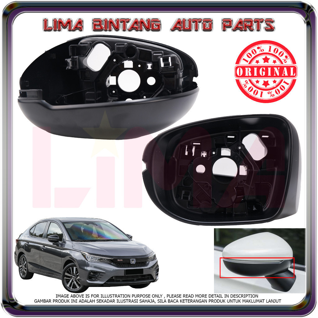 Honda City GN2 T00 กระจกด้านข้าง , ด้านหลังดูกระจกฐานที่อยู่อาศัยซ้าย/ขวา *เดิม* 2020-2023อะไหล่รถยน