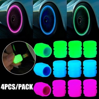 Car Tire Luminous Valve Stem Cap - Noctilucent Tire Air Valve Caps - Cover for Cars Bicycle Motor