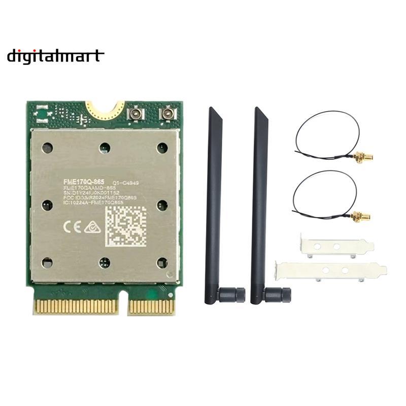 WiFi7 QCNCM865 บลูทูธ 5.4 การ์ดเครือข่ายไร้สาย Tri Band 2.4G/5G/6Ghz 5800M M.2 NGFF อะแดปเตอร์เครือข