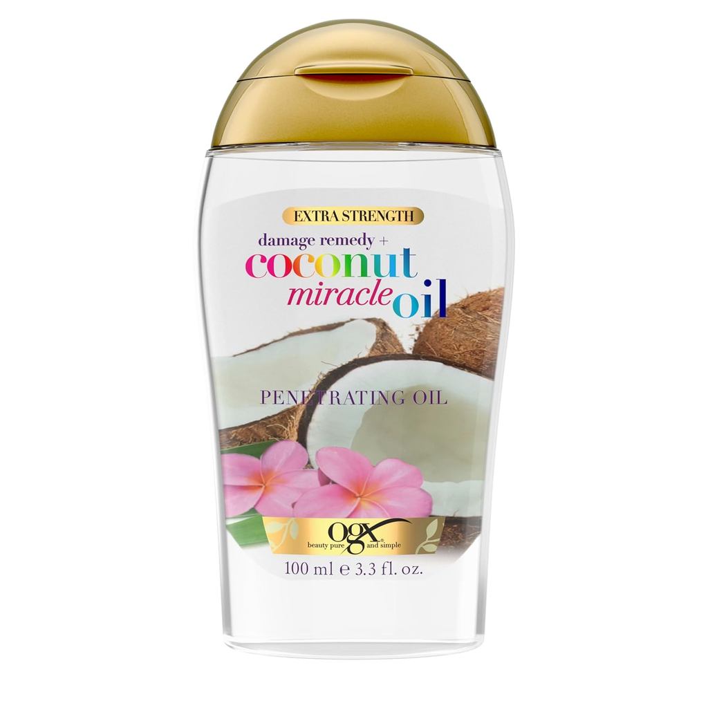 OGX Extra Strength Damage Remedy + Coconut Miracle Oil Penetrating Hair Oil Treatment, Extra Hydrati