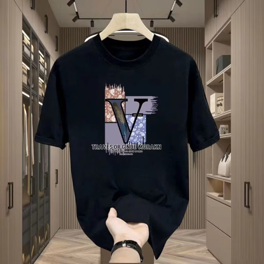 NKFS Men's  Cotton Graphic Print T-Shirt | Breathable Round Neck Summer Streetwear Tee | Fashion Loo