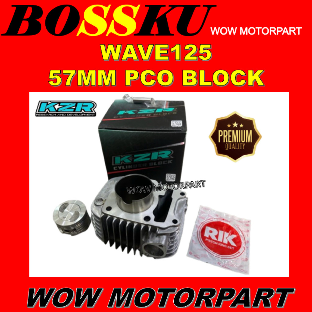 WAVE 125 RACING BLOCK ASSY 57 MM 100% KOZI 57 มม.สําหรับ HONDA WAVE125 W125 125S 125X ชุด PISTON แหว