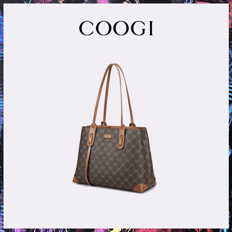 COOGI กระเป๋าโท้ทสไตล์เรโทร ความจุมาก สำหรับวันวาเลนไทน์