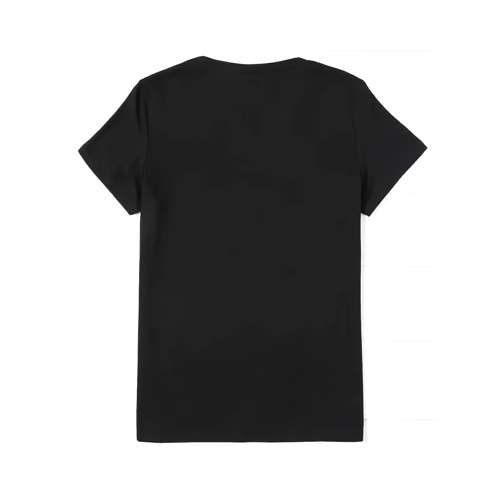 เสื้อยืดผู้หญิงลายหัวใจและดอกกุหลาบวันวาเลนไทน์ แขนสั้นสีดำ thumbnail 3