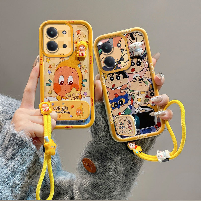 เคส For Redmi 15C / POCO C85 tpu JMZJ หรูหรากระจกขาตั้ง Lanyard เคสโทรศัพท์ A2p