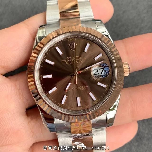 นาฬิกา Swire ON Rolex_ DATEJUST Datejust 41mm series m1263310001 rose gold coffee plate automatic me