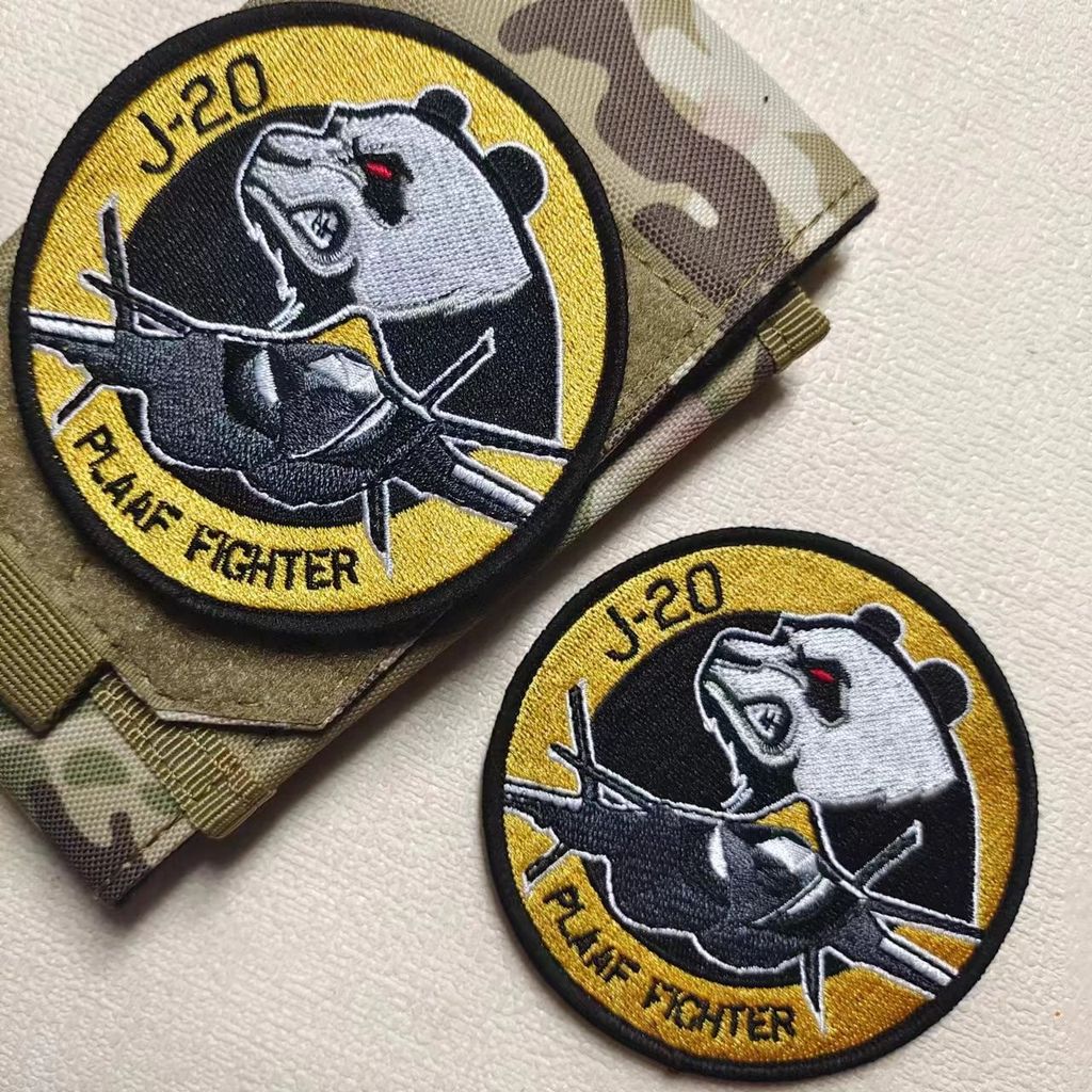 [แพทช์ Velcro ที่กําหนดเอง] LY.J20 Pandas Angry Aviation Panda Morale 3D Velcro Patch /Badges/armban