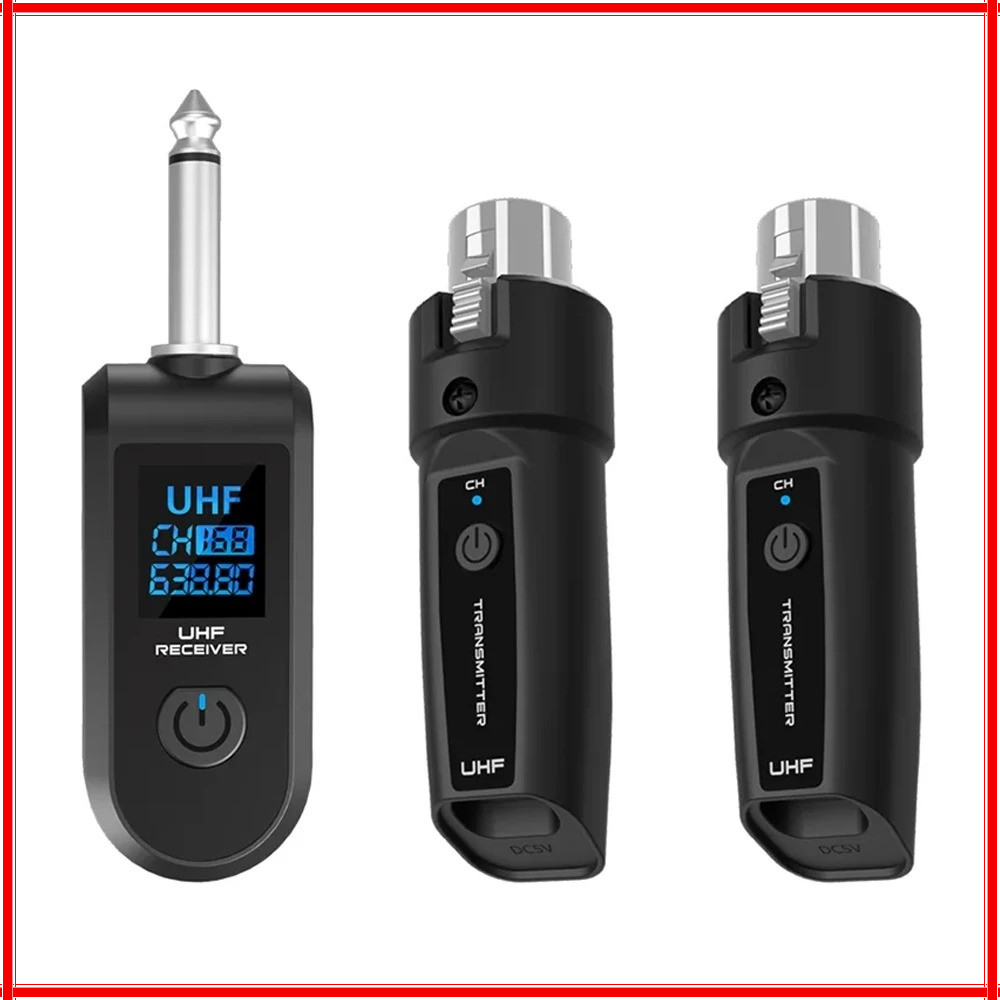 ไมโครโฟนไร้สายแปลง XLR เครื่องส่งสัญญาณและตัวรับสัญญาณไมโครโฟนระบบไร้สายสําหรับไมโครโฟนแบบไดนามิกกีตาร์เครื่องผสมเสียง