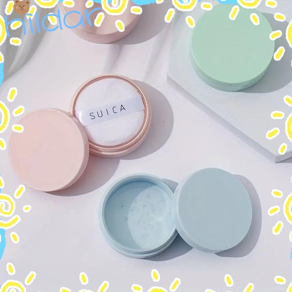 ฮิลดา กระปุกแป้งฝุ่นเปล่า 1 ชิ้น ฝาสีขาว|กล่องแป้ง Dispersion พร้อม Sifter Mini Puff Powder Subpackage เครื่องสําอางคอนเทนเนอร์