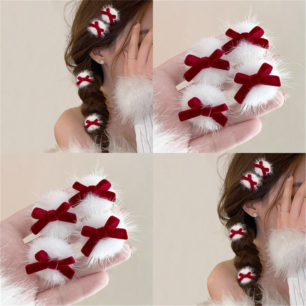 โบว์ตุ๊กตากิ๊บสําหรับผู้หญิงใหม่หน้าผากผมหักเรียบคลิปลูกขน ใบเรียกเก็บเงินเป็ด คลิป