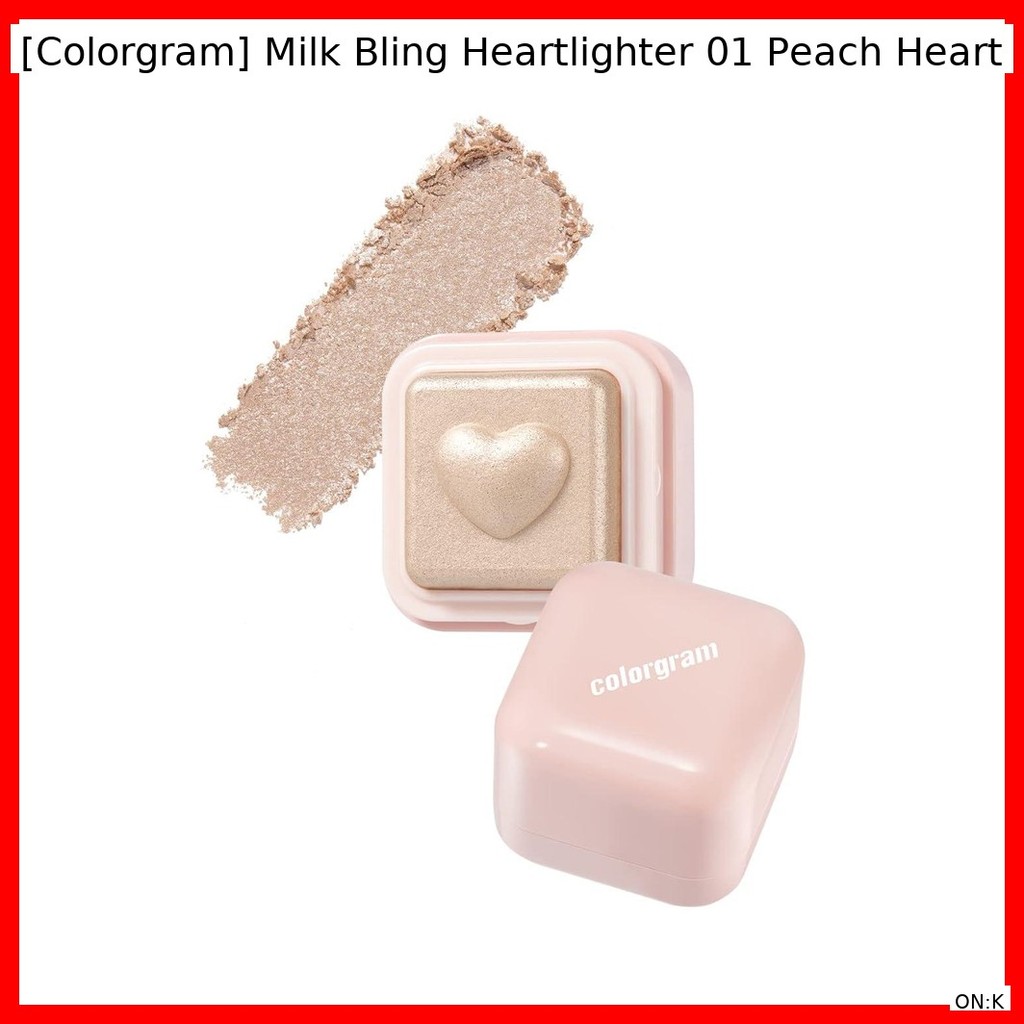 [Colorgram] Milk Bling Heartlighter 01 Peach Heart / Korean Highlighter / Peach Glow / 100% Authenti