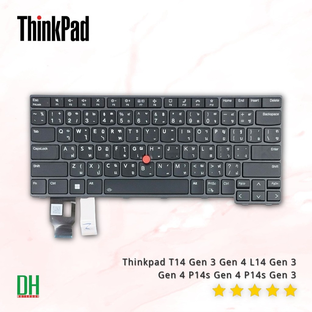 คีย์บอร์ด สำหรับ ThinkPad T14 Gen 3 Gen 4 L14 Gen 3 Gen 4 P14s Gen 4 มีไฟ มีเฟรม TP00133B Keyboard T