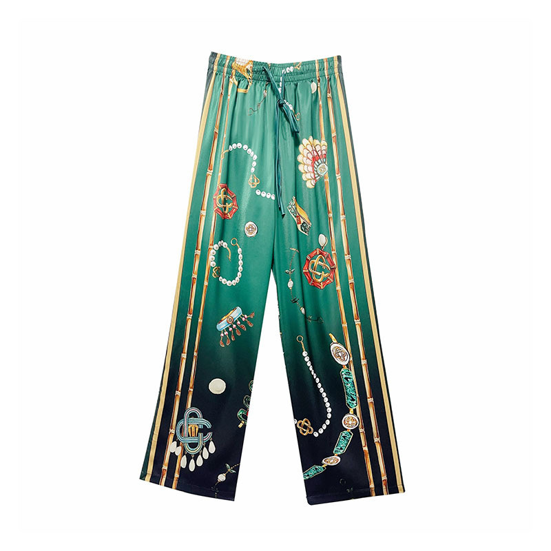 OFON CASABLANC* Versatile Sicilian Style Hawaiian Casual Long Pants