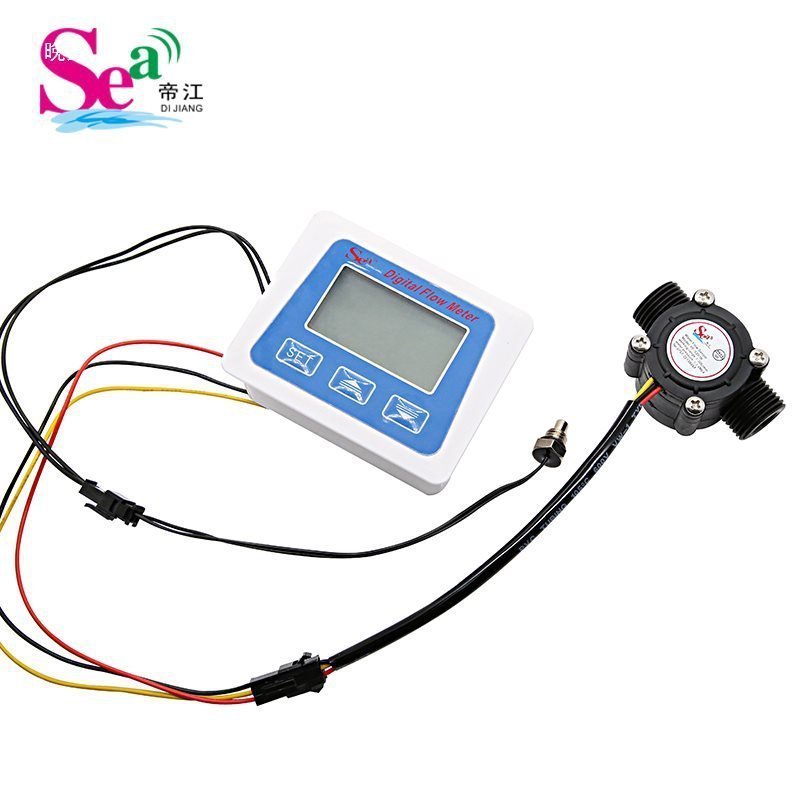 จอแสดงผลอุณหภูมิน้ํา Hall เครื่องวัดน้ํา Flow Meter สะสม Flow Meter Flow Flow Flow Meter จอแสดงผลแบต