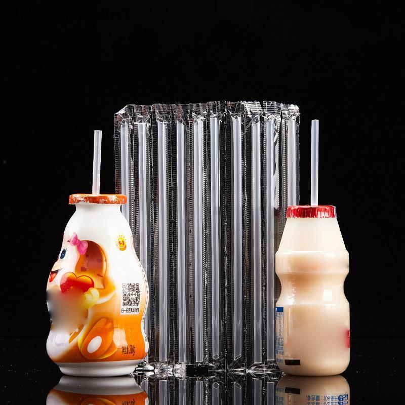[Brightnessdin] 500 ชิ้น DIY พลาสติกฟางทิ้งสั้นโปร่งใสชี้หัวบางดื่มฟาง Commodity อุปกรณ์ครัว Bq