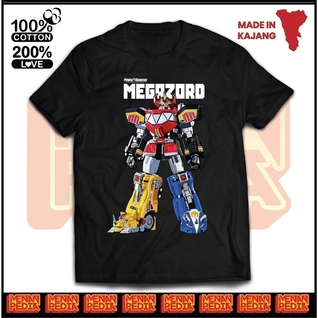 2026 แฟชั่น Megazord Mighty Morphin Power Rangers Zyuranger Graphic Tshirt / Baju Microfiber Jersi /