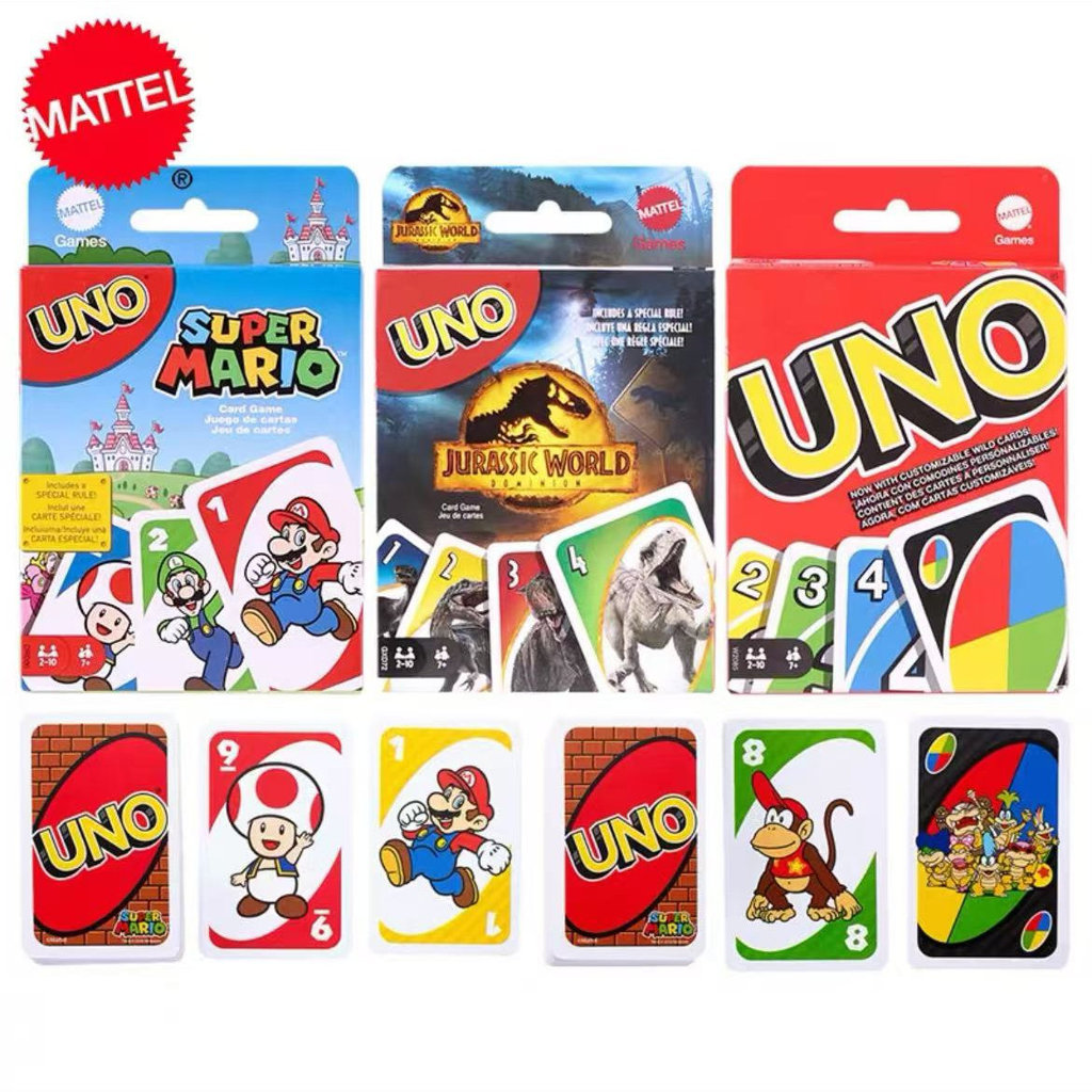 Matt ของแท้ UNO UNO Solitaire Mario Happy Casual Party เกมหลายคน UNO เล่นการ์ดของเล่น