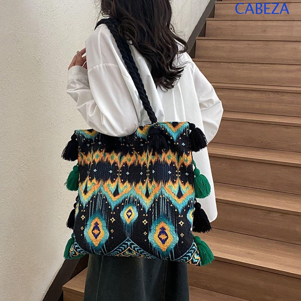 กระเป๋า Tote ขนาดใหญ่ ลายแฟรงค์ สไตล์โบฮีเมียน เหมาะสำหรับชายหาดและการแต่งตัวลำลอง