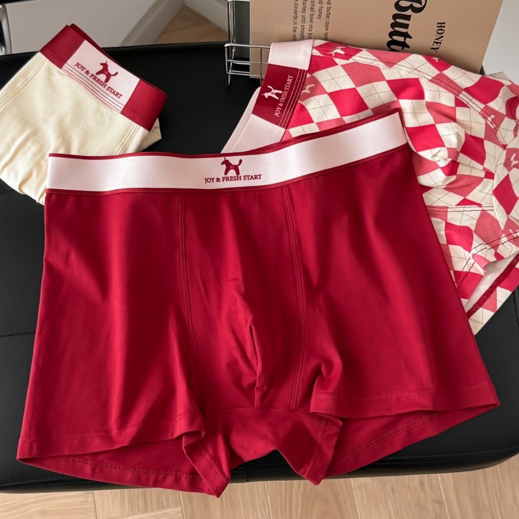 纯棉年情趣内裤女六内裤7001马上套装婴男士大红内裤棉裆10A运动内裤7001ของชุดชั้นในสีแดงสําหรับคนรักปีแห่งชีวิตนี้จะพร้อมนะ xih91420