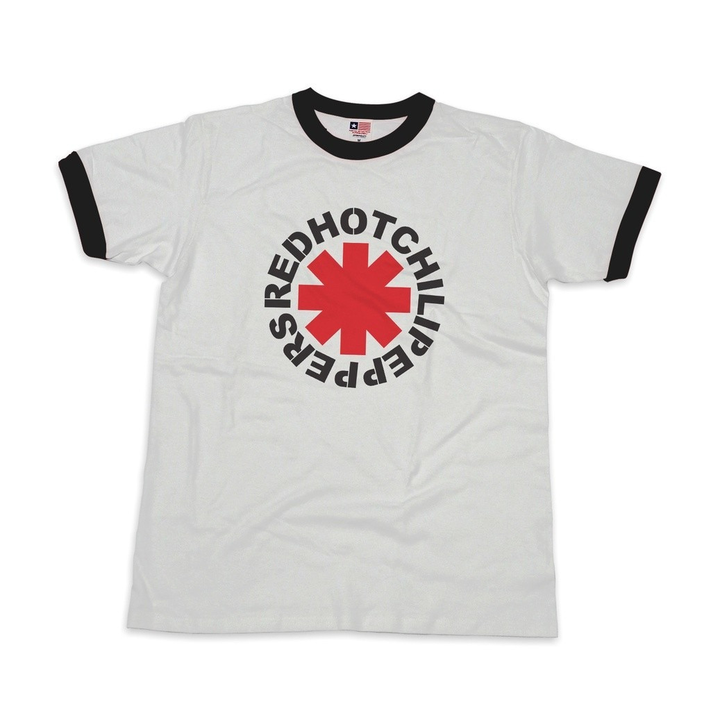 ⭐พร้อมส่ง⭐RED HOT CHILI PEPPERS RHCP - เสื้อยืด LOGO RINGER เสื้อยืดคอตตอน 90-150cm