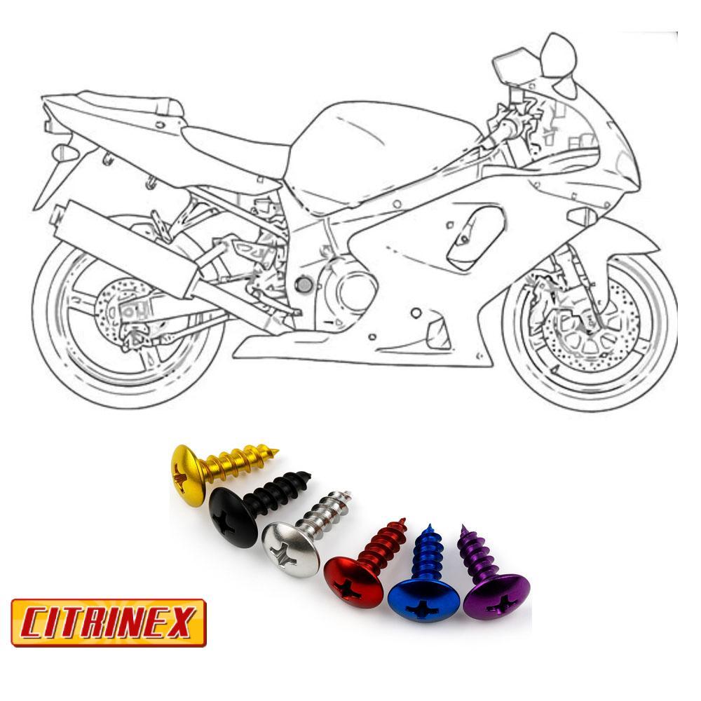 CITRINEX 30 ชิ้นสกรูแตะตัวเอง,อลูมิเนียมอัลลอยด์ที่มีสีสันตกแต่ง Bolt ชุด,อัพเกรดอุปกรณ์เสริม Universal M5x14.4 สกรูรถจักรยานยนต์สําหรับรถมอเตอร์ไซด์/จักรยาน