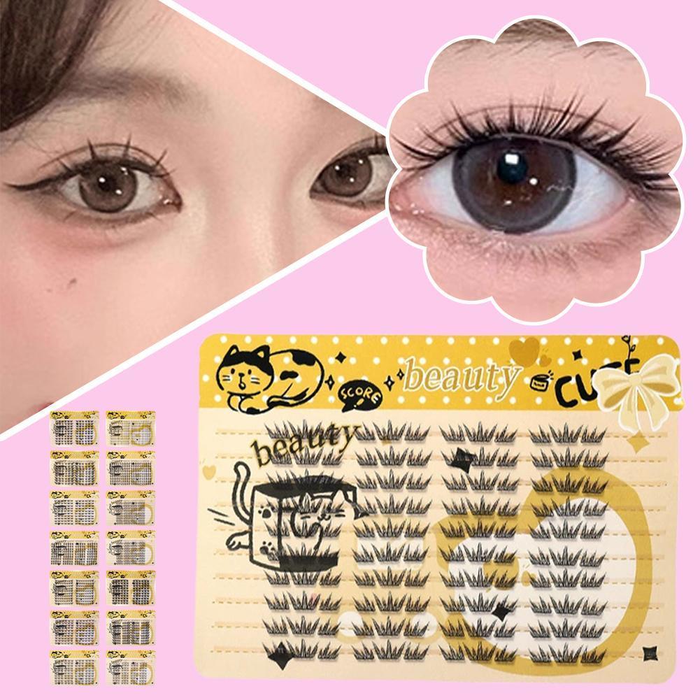 ขนตาปลอมคลัสเตอร์ส่วนบุคคล Dreamy Curl สบายกระพือ Look Eye Lash K5j6