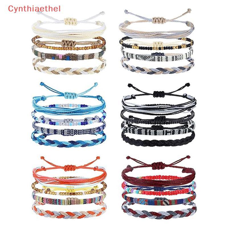 {Cynthiaethel} Boho Surfer Bracelet Anklets Adjustable Beaded Anklets Handmade Braided Bracelets Sma