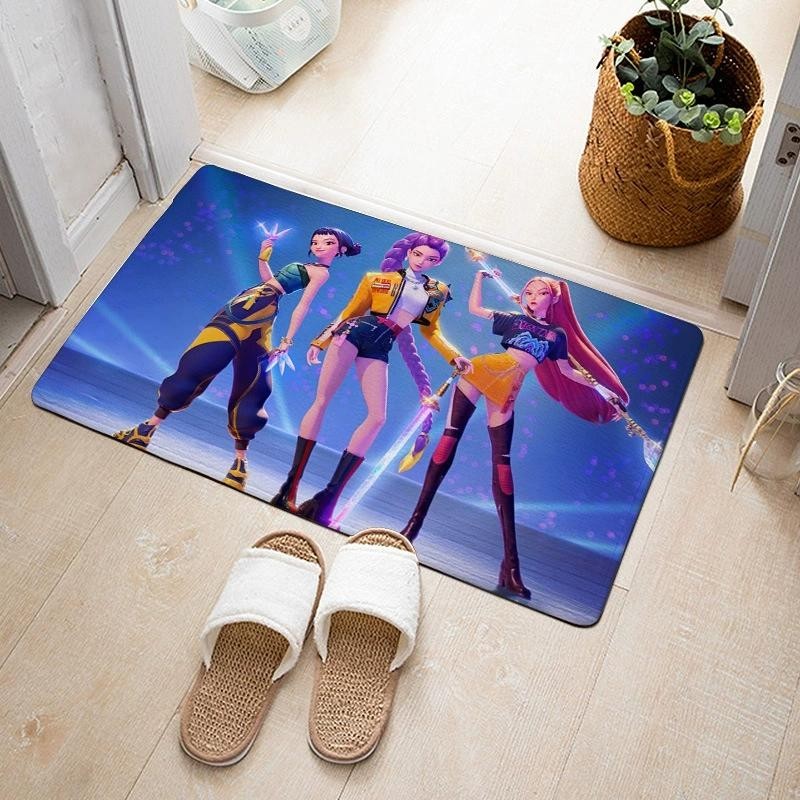 Kpop Demon Hunter เสื่อประตูการ์ตูนอะนิเมะดูดซับอาบน้ําเสื่อห้องน้ําบ้านพรม Y0t6