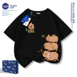 【จัดส่งไทย】KIKINASA เสื้อยืดผ้าฝ้ายสีดำสำหรับเด็ก 2025 สไตล์…