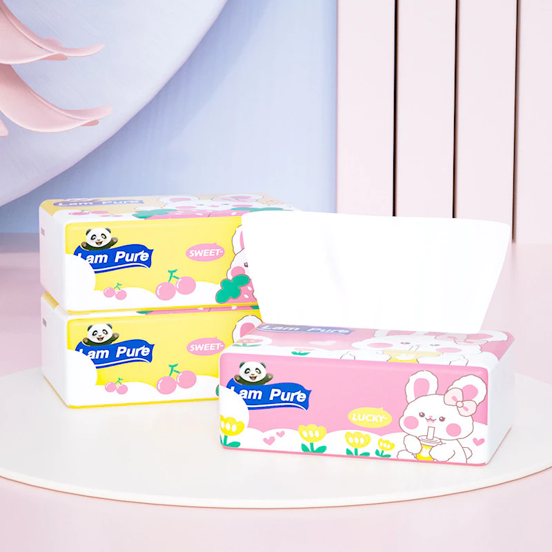 【1 ลัง 12 ห่อ】LamPure 8D บรรจุภัณฑ์กระต่ายน่ารักผ้าเช็ดปาก 280ชิ้น * 12 แพ็คผ้าเช็ดปากสำหรับใช้ในบ้ 3 สี ผ้าเช็ดตัวกระดาษความสบายจากเยื่อกระดาษ thumbnail 10