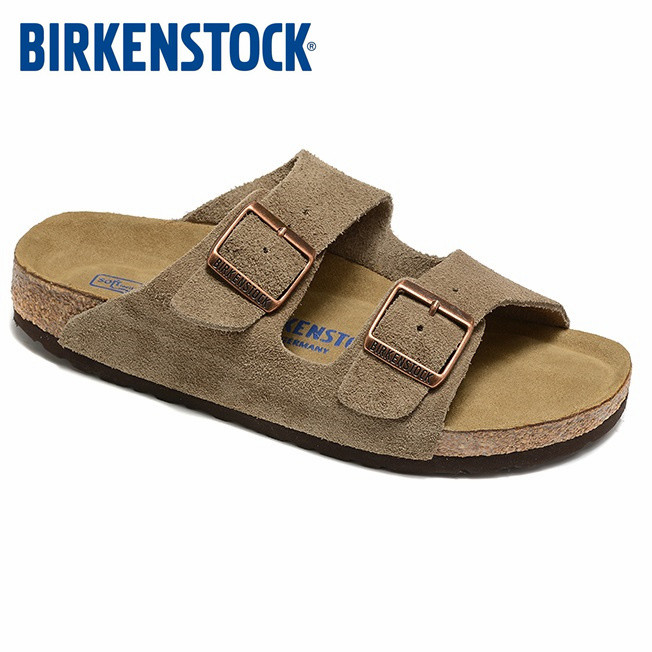 BIRKEN & STOCK เยอรมนีนําเข้ารองเท้าแตะไม้ก๊อกหัวเข็มขัดคู่หนังนิ่มรองเท้าแตะพื้นนุ่มลําลองรองเท้าแตะหนังแท้สบาย Arizona Series (35-45)