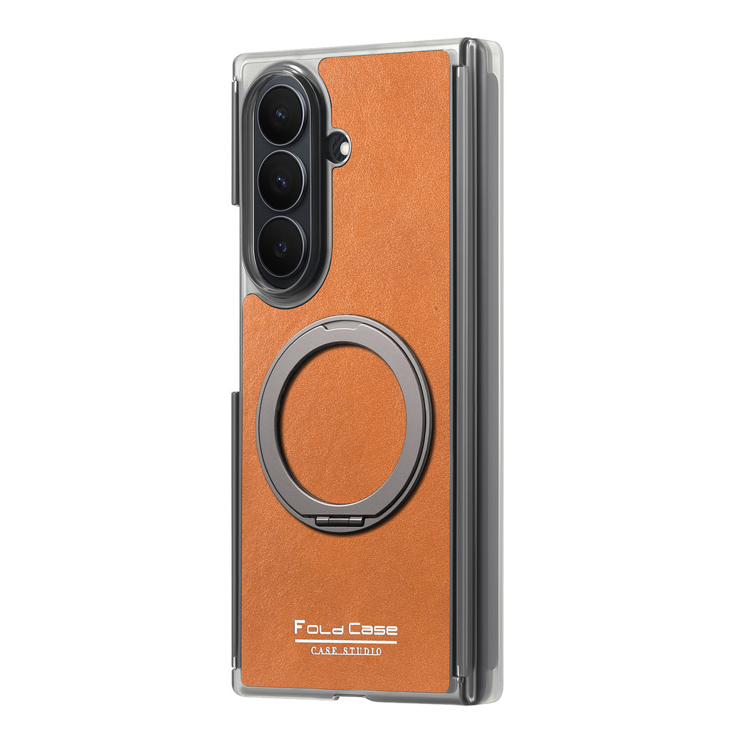 360 หมุนวงเล็บเคสโทรศัพท์แม่เหล็กสําหรับ Samsung Galaxy Z พับ 7 6 5 Trifold ไร้สายชาร์จ Dual-แกนกันกระแทก