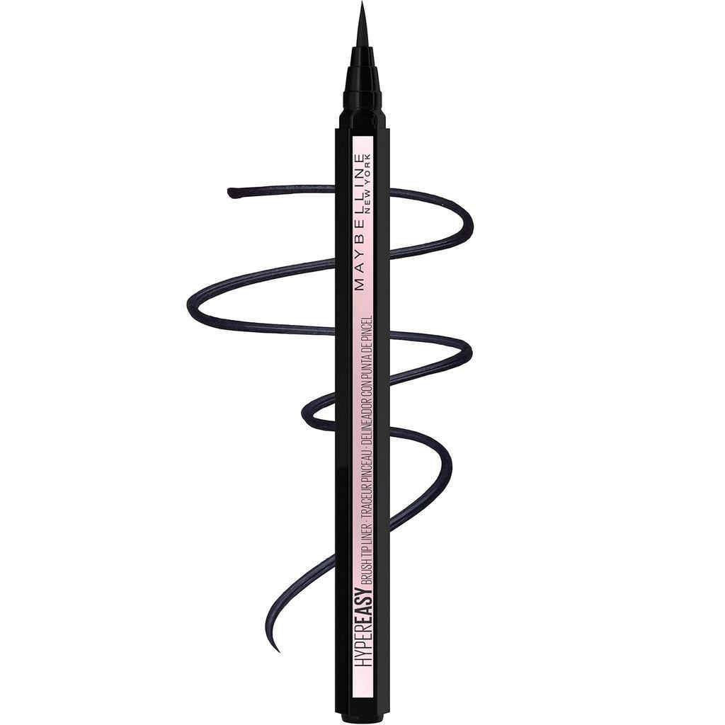 Mebelline Super Easy Apply Liquid Eyeliner, Satin Effect, สูตรกันน้ํา, สีดําเข้ม, ของเหลว 0.018 ออนซ