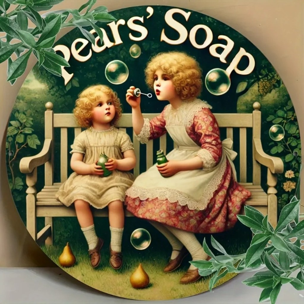 HELLOYOUNG Vintage Metal Wall Decor Retro Pear Soap Sign Home Cafe Art Decor แขวนผนัง