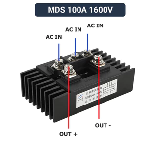 【จัดส่งจากกรุงเทพ】ไดโอดบริดจ์ MDS100A MDS60A 1600V Diode Bridge ไดโอดกันย้อน+ซิงค์ระบายความร้อน เซต 2 ชิ้น