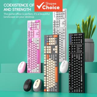 ชุดคีย์บอร์ดและเมาส์ไร้สายสําหรับเล่นเกม มีสามสี เหมาะสําหรั…