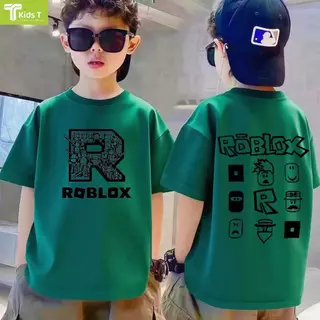 เสื้อยืดแขนสั้นสำหรับเด็กแฟชั่นเกาหลีปี 2026 จากร้าน ลาย Roblox เนื้อผ้าโซโรนา เหมาะสำหรับเด็กชายหญิง