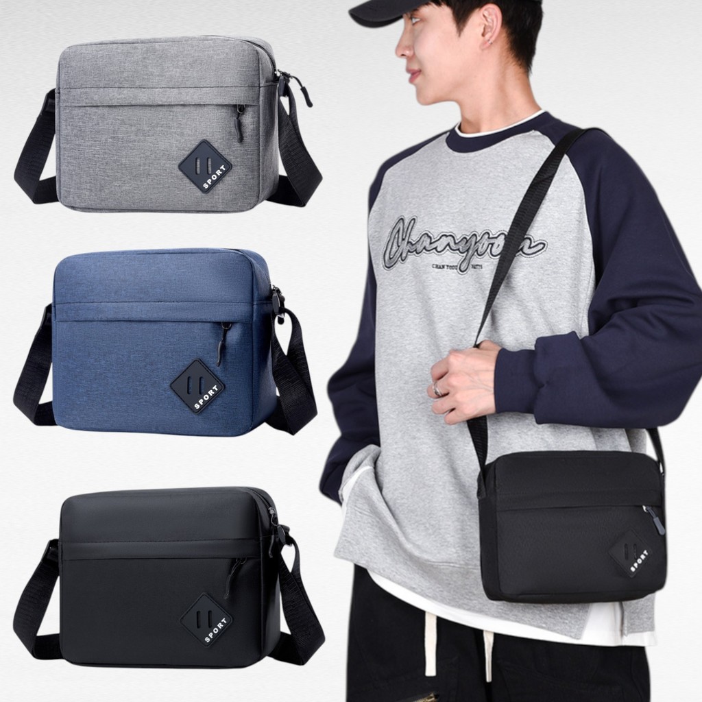 (w296) กระเป๋าสะพายข้างแฟชั่น มินิมอล สีพื้น แมทช์ง่าย ผ้าหนาทน