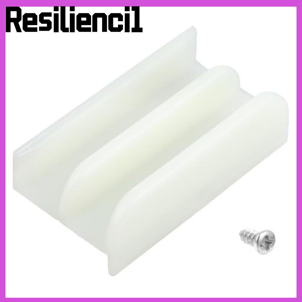 RESILIENCI1 รางพลาสติกพร้อมสกรู 7/16 นิ้วแก้วหนา M6219 เลื่อนประตูห้องอาบน้ําด้านล่าง TRACK, พลาสติก