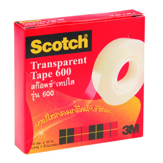 SCOTCH  เทปใส รุ่น 600 ขนาดแกน 1 นิ้ว กว้าง 1/2 นิ้ว ยาว 36 …