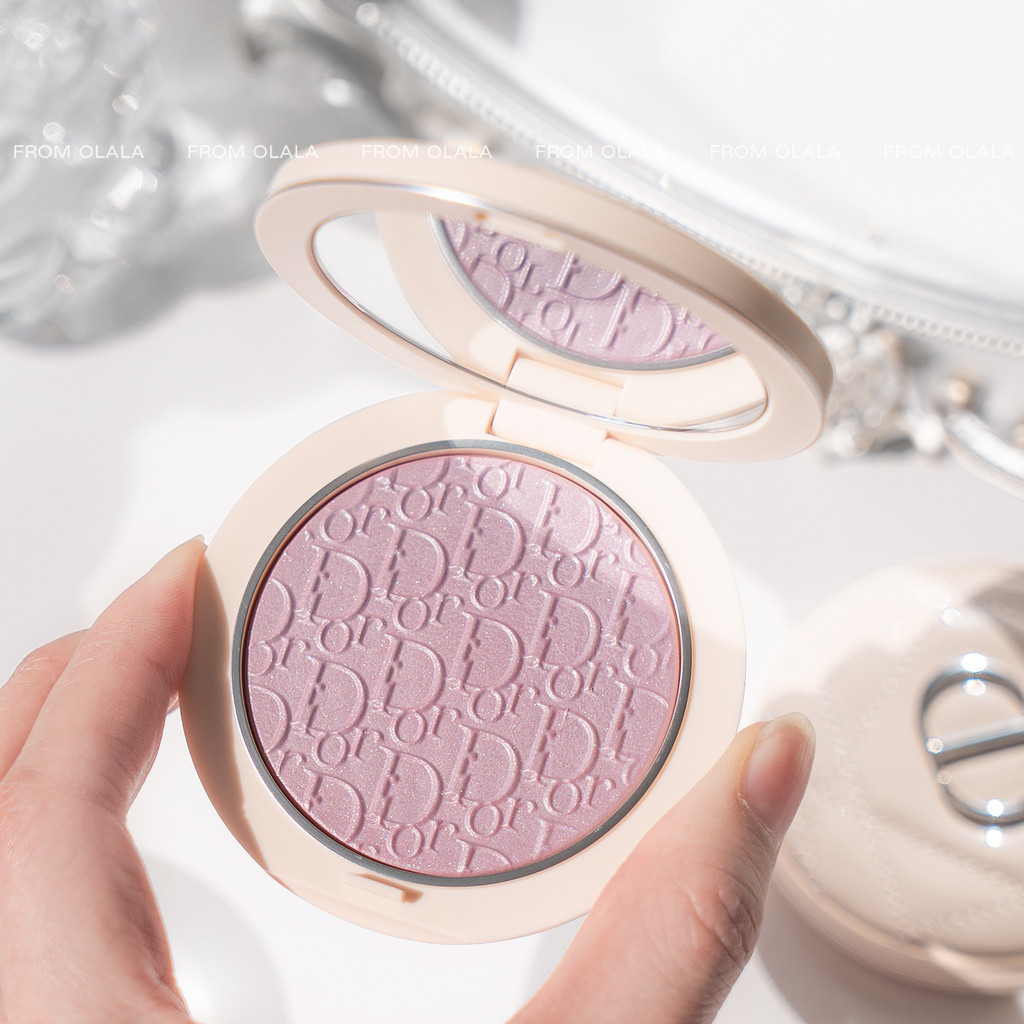 Dior Spring Limited Edition White Leather Highlighter Powder Foundation 003 Lavender Purple Pearl Br