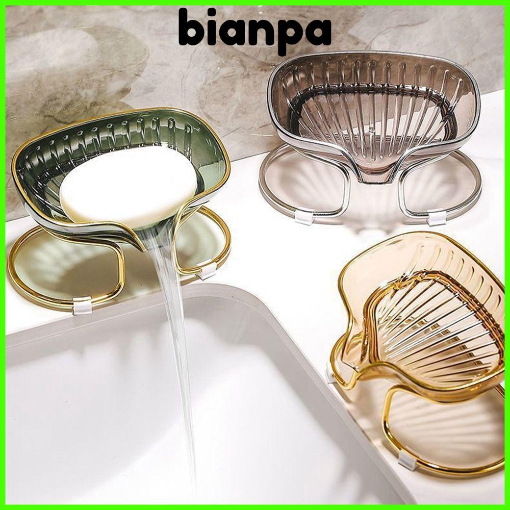 ที่ใส่ท่อระบายน้ําสบู่ BIANPA, ชั้นเก็บสบู่หรูหราโปร่งใส, ที่วางท่อระบายน้ํา Creative PET กล่องสบู่ห้องน้ํา