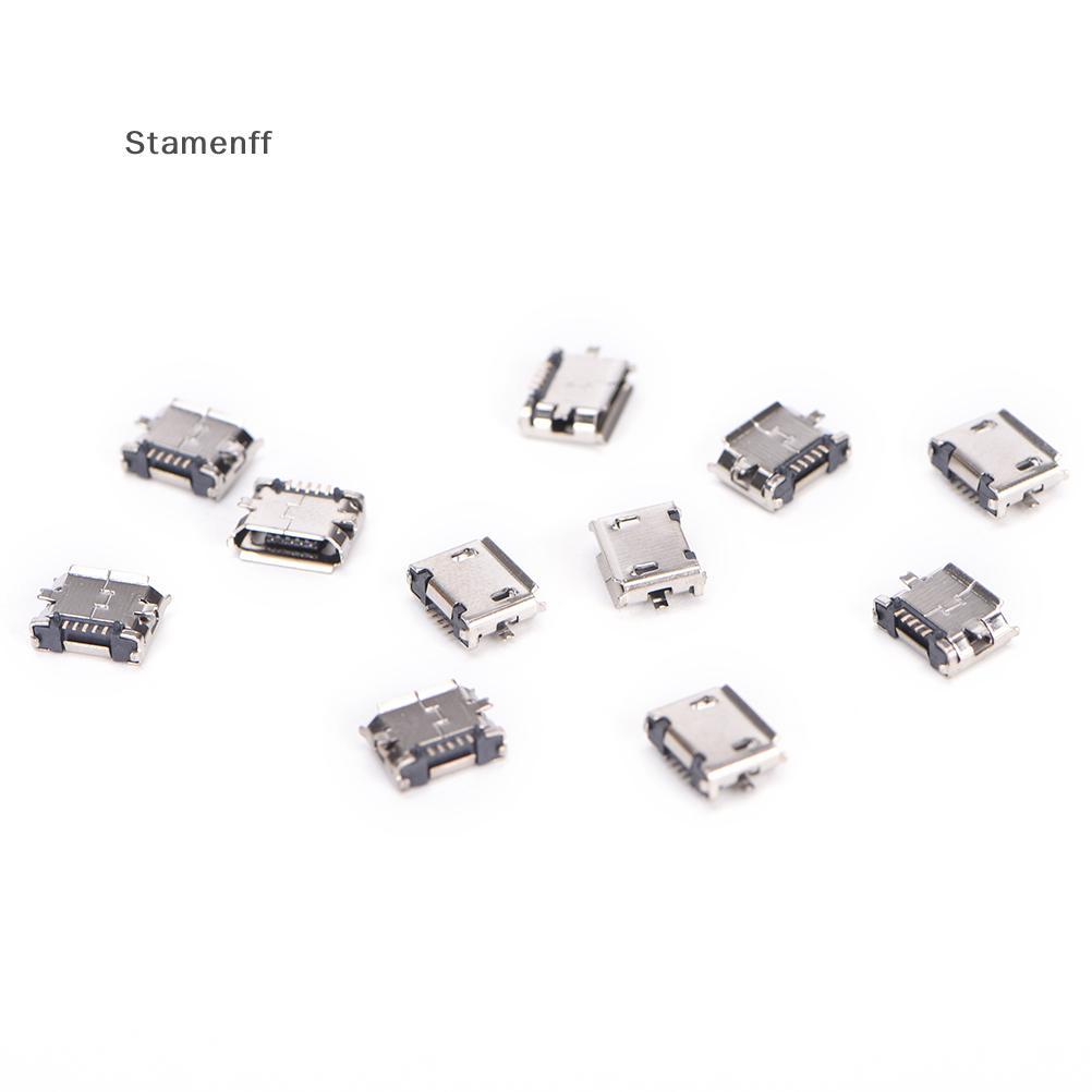 Null 10pcs Micro USB 5pin B ประเภทหญิงสําหรับ Connector 5 pin ชาร์จ Soet null