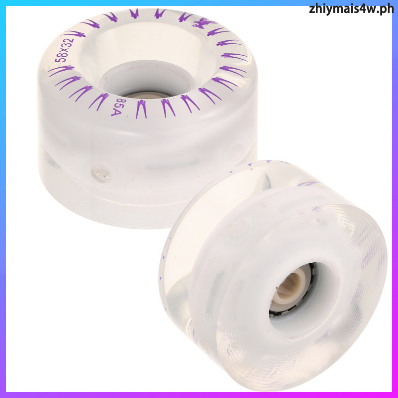 2 ชิ้นล้อโรลเลอร์สเก็ตพร้อมแบริ่งติดตั้ง Quad Light Up ล้อสเก็ตบอร์ดสําหรับสเก็ตสองแถวและอุปกรณ์สเก็