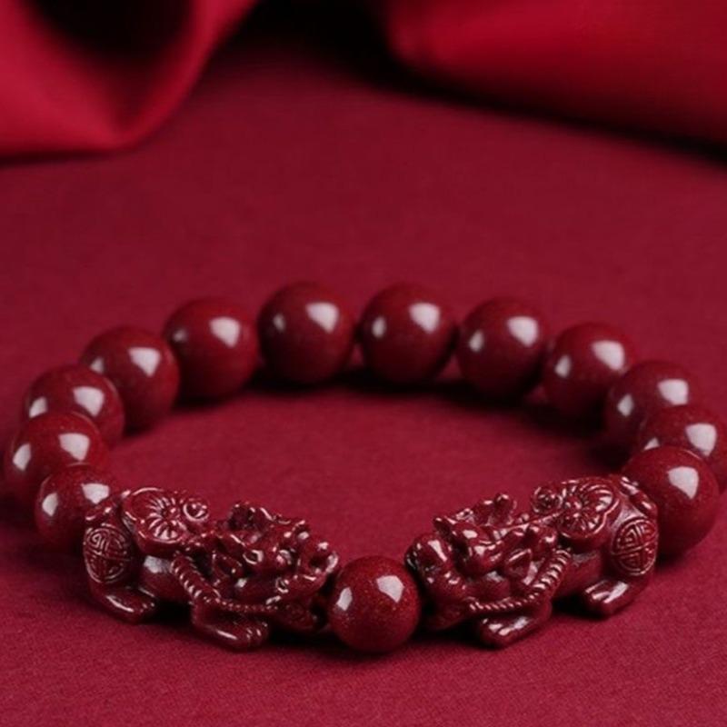 สร้อยข้อมือปี่เหยาสำหรับผู้หญิงและผู้ชาย พร้อมทรายเพื่อโชค และดึงดูดความมั่งคั่ง